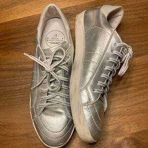 Primabase  silver Italian lace up low top leather Sneakers size 39 9